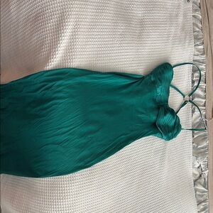 Hello Molly Green Slip Dress Spaghetti Strap Backless